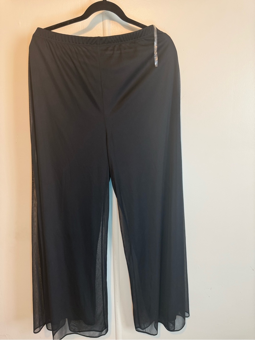 NEW MSK Black Sheer Palazzo Pants Large - Picture 4 of 8